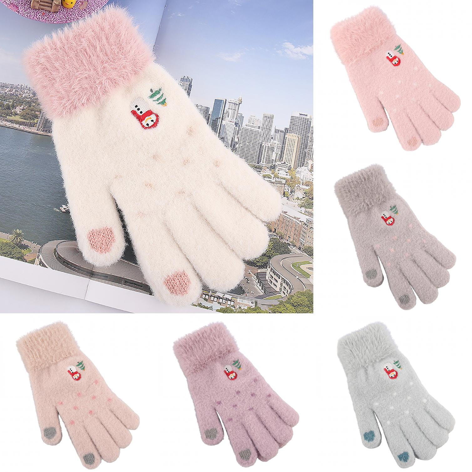Toddler Baby Winter Cutes Thicken Christmas Full Finger Mittens Warm Gloves f 