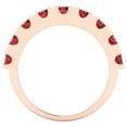thumbnail image 5 of 1.53 ctw Wedding Band for Women - 18K Rose Gold Natural Garnet Stackable Eternity Ring, 5 of 6
