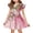#A01-Pink, variant on Abcomgle Girls Dresses Casual A-Line Flutter Sleeve Tshirt Dresses Vintage Floral Print Pleated Crew Neck Swing Sundresses for 4-14t Kids,Saffron