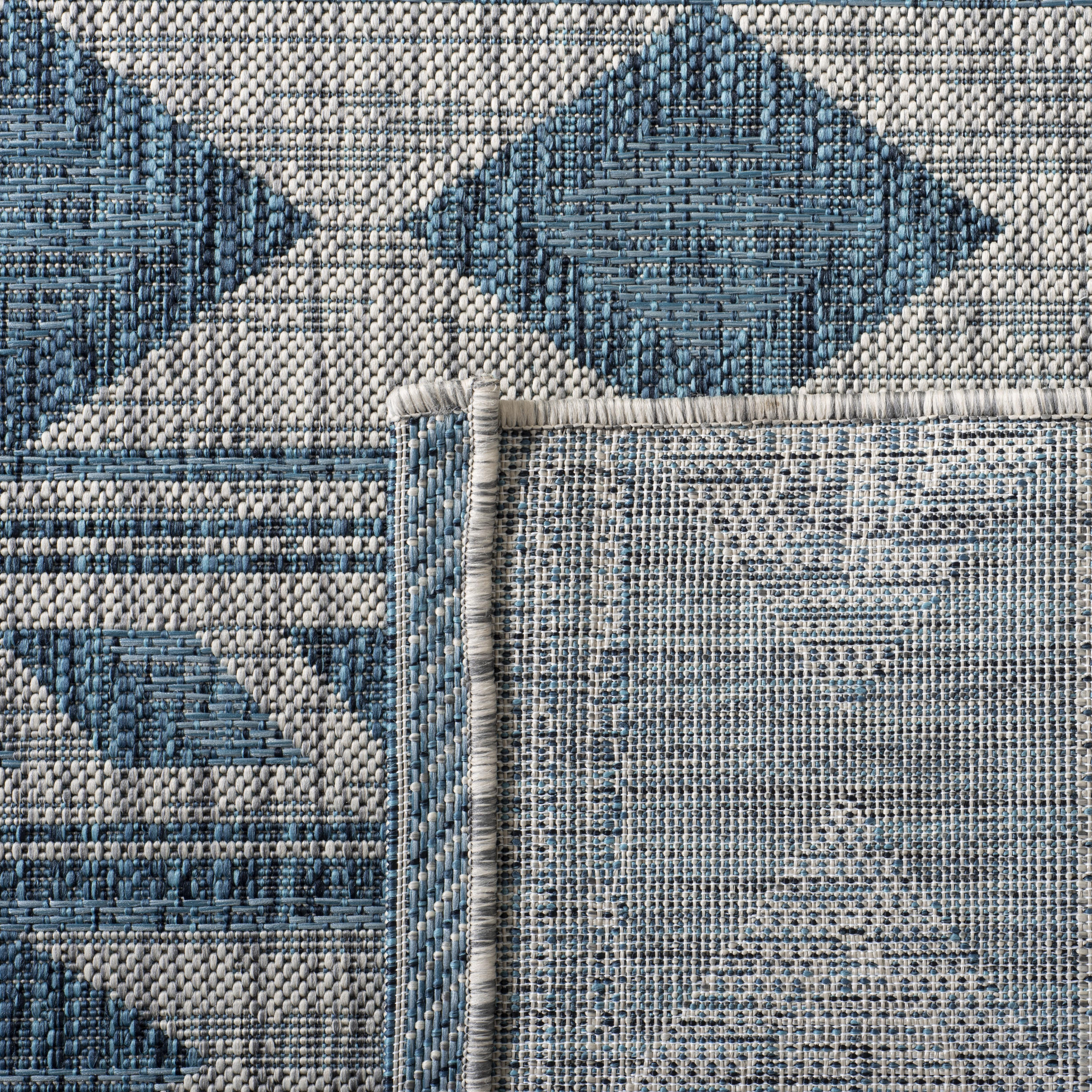 Safavieh Courtyard Allycia Geometric Indoor/Outdoor Area Rug, Gray/Teal, 4' x 5'7"