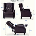thumbnail image 2 of Brezey XC5 Wingback Recliner Chair for Adults, Mid Century Pushback Accent Chair, Tufted Upholstered Single Sofa Armchair for Living Room, Bedroom, Study (Brown), 2 of 16