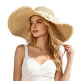 thumbnail image 2 of Women Sun Hat Wide Brim Cap Summer Fashionable Bow Beach Travel Visor Cap, 2 of 9