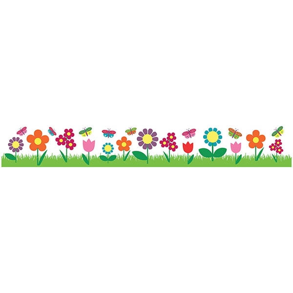 Home Decor Line Flowers Border Decal - Walmart.com