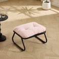 thumbnail image 6 of Leumius Patio Outdoor Lounge Chair with Ottoman, Comfy Sling Recliner Chair with Puffy Cushion and Foot Stool for Living Room Bedroom Reading Room Pink, 6 of 7