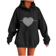 thumbnail image 2 of Ounisa Women's Blouse Casual Heart Print Long Sleeve Pullover Hoodie Sweatshirt Tops, 2 of 4