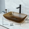 thumbnail image 4 of VIGO Matte Shell Sottile Amber Glass 18 in. L x 13 in. W x 4 in. H Rectangular Vessel Bathroom Sink, 4 of 11