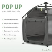 Dream On Me Pop Up Children Playpen, Easy Set-Up- Indoor Play House and Outdoor Play Tent with Canopy Cover, Charcoal