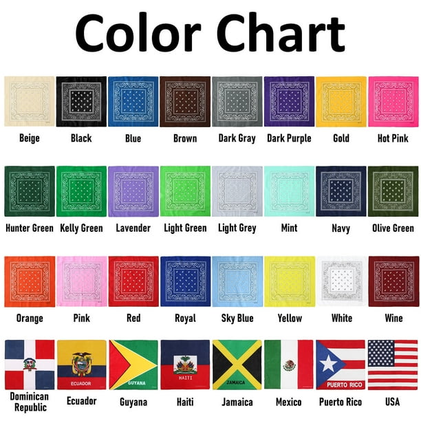 12 Pack Bandanas Multipurpose Cotton Novelty Paisley Bandana  display picture 3