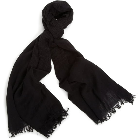Jessica Simpson Women's Rustic Weave Wrap Scarf, Black, X-Large