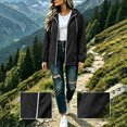 thumbnail image 4 of Rain Jacket Women Long Waterproof Raincoats with Hood Lightweight Full Zip Up Rain Coats Hooded Windbreaker, 4 of 8