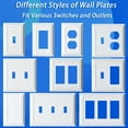 thumbnail image 4 of Metal Decorative Wall Plate, Electrical Outlet Covers, Light Switch Covers,Thick and Durable Mid Size 4.92'' x 4.92'' Switch Plate in Various Styles(Pure White, 2 Gang Toggle/Duplex 2 PK), 4 of 6