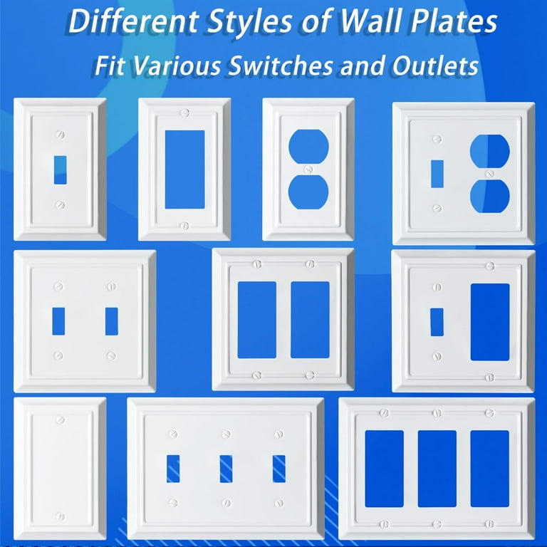Funkiim Metal Decorative Wall Plate – 2 Gang Decorator Switch Cover, Vintage Gold, Mid-Size 4.92" X 4.92", 2-Pack