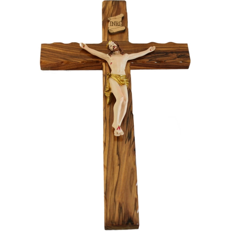 Wooden Cross. Plain Holy Land cross, Olive Wood by Wood Cross