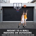 thumbnail image 2 of Wall-Mounted Basketball Hoop 35x24" Shatterproof Backboard Foldable Design Durable Metal Construction All-Weather Mesh for Indoor/Outdoor Home Gym Use, 2 of 6