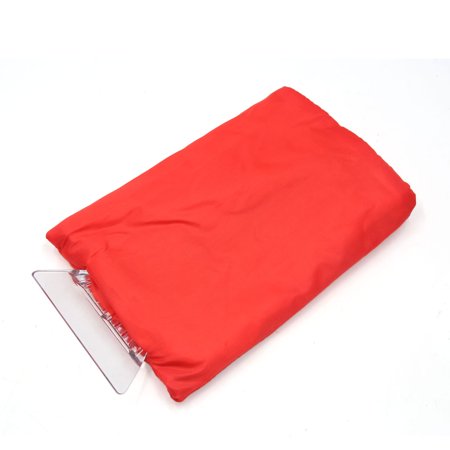 Red Handle Snow Shovel Ice Scraper w Fleece Lining Glove for Vehicle (Best Vehicle For Snow And Ice Driving)