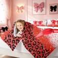 thumbnail image 5 of Homewish Red Bowtie King Bedding for Kids Girls, Sequins Cheetah Print King Bed in a Bag, Polka Dots Reversible, 7pcs, 5 of 7