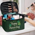 thumbnail image 5 of HELLHERO Happy St Patrick's Day Travel Makeup Cosmetic Case Organizer Portable Cosmetic Bag Case Large Capacity Polyester With Brush Storage Door Room Essentials Travel Organizer, 5 of 6