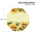 thumbnail image 2 of Lsque Sunflowers On A Yellow Background Pattern 4" Drink Coasters Set of 4, PVC Leather Absorbent Coasters, Table Coaster Set Decorative Coffee Cup Coasters Housewarming Gift -Octagon, 2 of 6