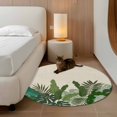 thumbnail image 2 of Round Rugs 3Ft, Palm Leaves Tropical Round Area Rug Washable Indoor Throw Carpet, Beige Summer Watercolor Botanical Small Non Slip Circle Rug for Bedroom Living Room Home Decor Aesthetic, 2 of 8