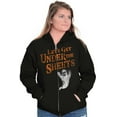 thumbnail image 3 of Ghost Under the Sheets Halloween Unisex Fleece Graphic Zip Up Hoodie Brisco Brands 2X, 3 of 5