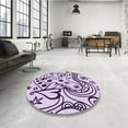 thumbnail image 4 of Ahgly Company Machine Washable Indoor Square Transitional Rebecca Purple Area Rugs, 8' Square, 4 of 7