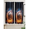 thumbnail image 2 of Bedroom Curtains 63 Inches length, Baseball, Window Treatment Curtain Drapes, Sports Theme Gradient Orange Blue Black Rod Pocket Curtain Panels for Living Room Kitchen, 42"x63", 2 Panels, 2 of 7