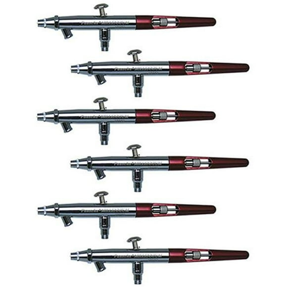 Paasche MIL- 6P Aérographe Double Action 0,74 mm avec Tête Moyenne pour MIL - Lot de 6