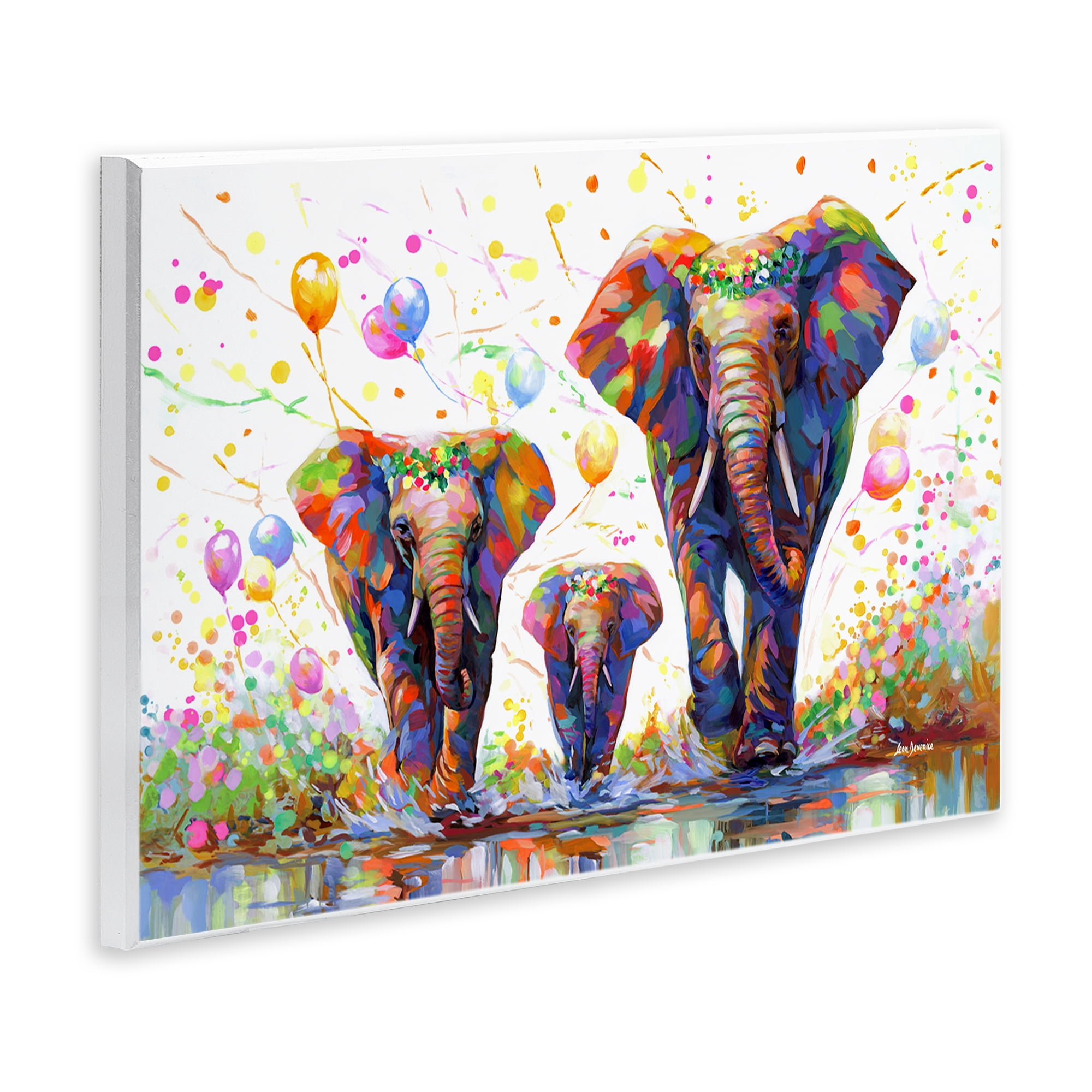 Stupell Industries Elephants & Celebration Balloons Animals & Insects Painting Unframed Art Print Wall Art, 15 x 10