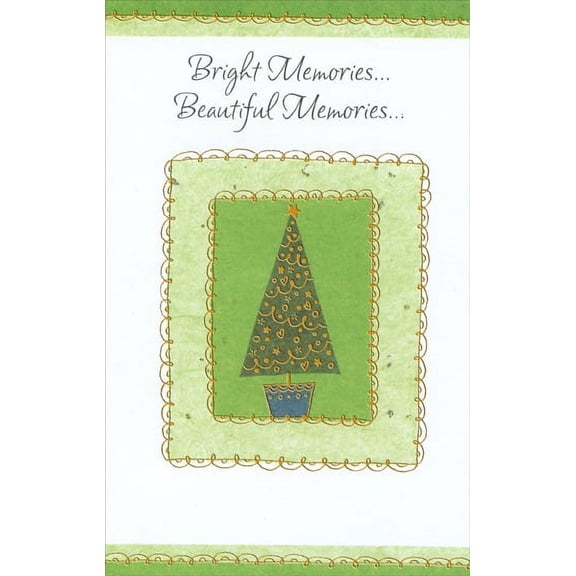 Freedom Greetings Tree Inside Green Frame Christmas Card