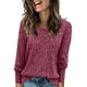 thumbnail image 3 of Ropa de otoño,Top de mezcla de lino para mujer, manga corta, cuello redondo, jersey informal de color liso, tejido suave y cómodo, versátil para uso diario, sopatenor, 3 of 8