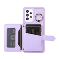 thumbnail image 3 of for Samsung Galaxy A52 4G/5G Detachable Shoulder Strap Wallet Case, with Card Slots & 360-degree Rotation Stand Ring Flip Premium PU Leather Protective Cover Lanyard for Women Girls, Purple, 3 of 9