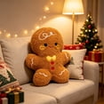 thumbnail image 2 of LXGGDDO Gingerbread Man Merry Christmas Throw Pillow, Christmas Decorative Plush Pillow for Couch Living Room Bed, Beige, 2 of 6