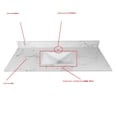 thumbnail image 6 of Montary 43x22 Inch Engineered Stone Bathroom Vanity Top Carrara White Marble with Undermount Ceramic Sink, Single Faucet Hole & Backsplash for Modern Bathroom Renovation, 6 of 9
