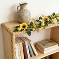 thumbnail image 4 of Girasol artificial de 1,90 m (6,2 pies),limón y ajo,enredaderas de plástico verde con flores para decoración de verano,porche,puerta principal,arco de boda,pared,decoración de fiestas., 4 of 7