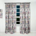 thumbnail image 2 of Designart 'Flowers Retro III' Mid-Century Modern Curtain Panel, 2 of 5