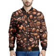 thumbnail image 3 of Chaquetas bomber divertidas con estampado 3D de granos de café para hombre, chaqueta de calle de primavera y otoño, abrigo de manga larga para mujer, ropa de 2024, 3 of 4