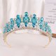 thumbnail image 1 of Nvzi Tiara de boda para novia, diadema de princesa, corona nupcial, joyería para el cabello con diamantes de imitación de cristal, decoración para cumpleaños, fiesta de disfraces (azul claro), 1 of 5