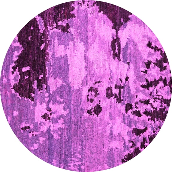 Ahgly Company Indoor Round Abstract Pink Contemporary Area Rugs, 4' Round