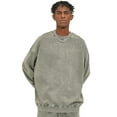 thumbnail image 5 of BEGOING Women's Plus Size Crewneck Sweatshirts Long Sleeve Midweight Casual Pullover Tops,All Gender Retro Washed Solid Color Sweatshirt Oversized Loose Fit Drop Shoulder Fashion Tee,Gray S-XL, 5 of 8