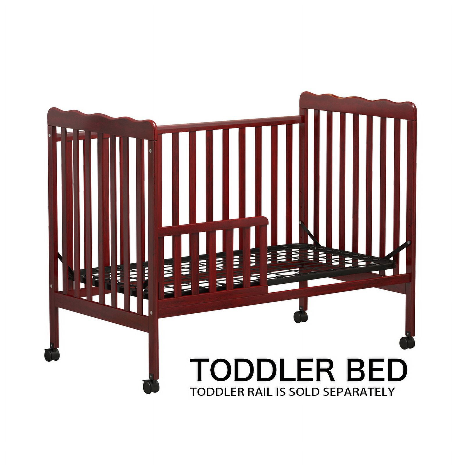 Euroco 3-in-1 Convertible Crib, Baby Crib with Drawers, Wood and Metal, White