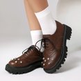 thumbnail image 2 of Rhinestones Sparkly Chunky Platform Casual Walking Shoes for Women Fall Glitter Leather Loafers Fashion Sneakers, 2 of 6