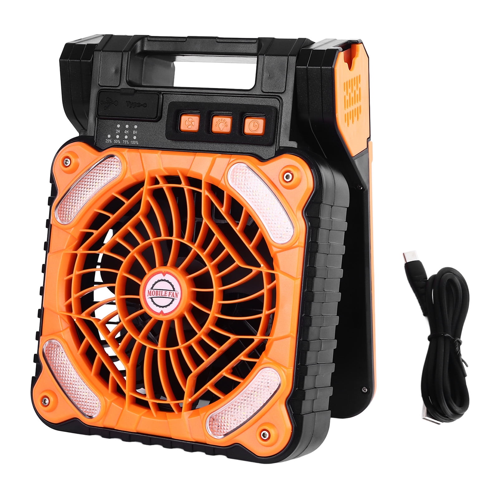 Ventilateur Solaire Camping Avec Lampe LED - Rechargeable USB - 5200mAh - IPX4