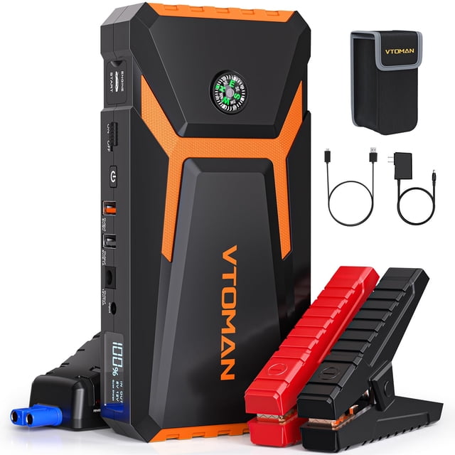 Jump Starter VTOMAN V8 Pro 3000A para gasolina de 8.5 L y 6.5 L Diesel