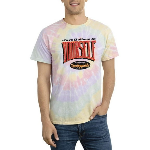 Believe In Yourself Grunge Tie Dye Spiral Men -Image by Shutterstock, Male Large