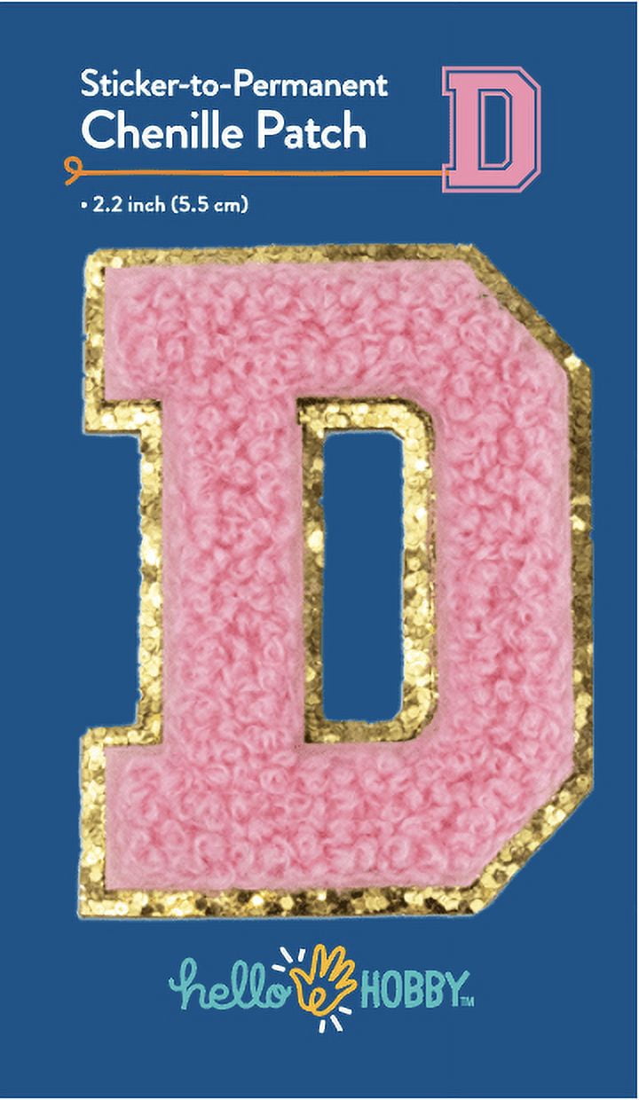 (6 pack) Hello Hobby Chenille D Pink Patch