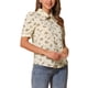 thumbnail image 4 of BLUSA CHIC para Mujeres con Cuello Caído, Cuello Abierto, Manga Abullonada, Camisa de Chifón L Color Albaricoque Blanco, 4 of 5