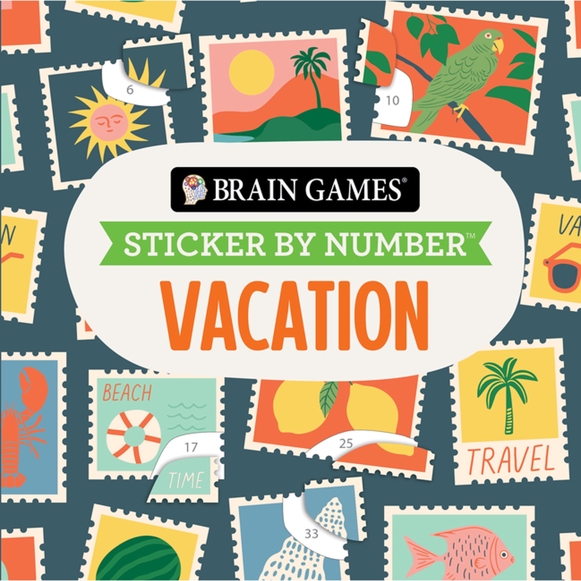 Brain Games - Sticker by Number Compact Brain Games - Sticker by Number Compact Edition: Vacation 7x7 Inches Travel Size Activity Book for Adults & Kids 7+, (Paperback)