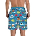 thumbnail image 3 of Kdxio Transportations With Animals Pattern Mens Casual Shorts - Drawstring Summer Beach Sports Shorts for Men, 3 of 9