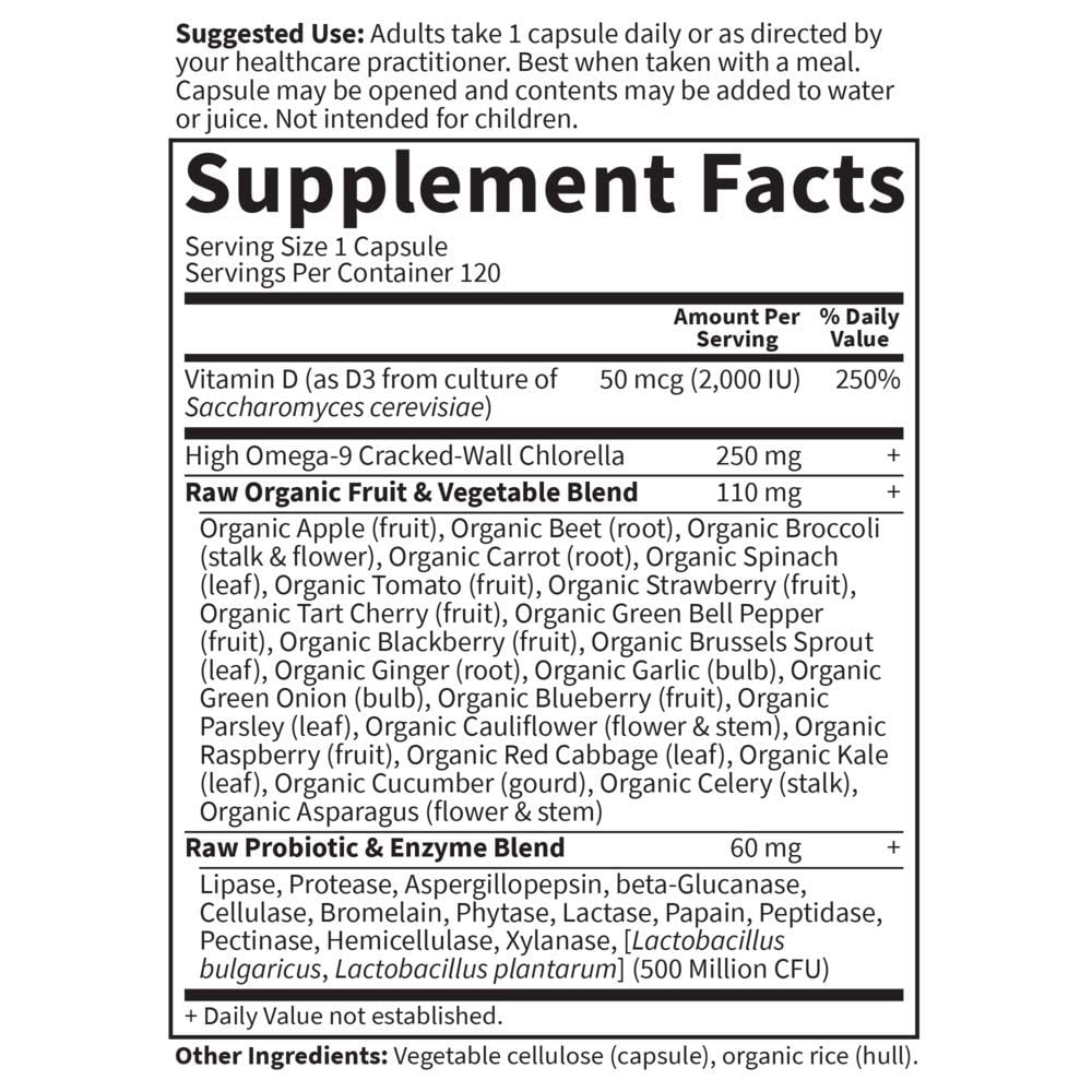 Garden of Life Vitamin Code Raw Vitamin D3, 120 Vegetarian Capsules