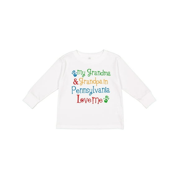 Inktastic Pennsylvania Grandma and Grandpa Love Me Boys or Girls Long Sleeve Toddler T-Shirt